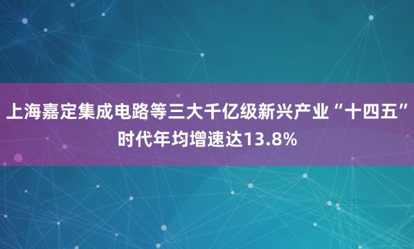 上海嘉定集成电路等三大千亿级新兴产业“十四五”时代年均增速达13.8%